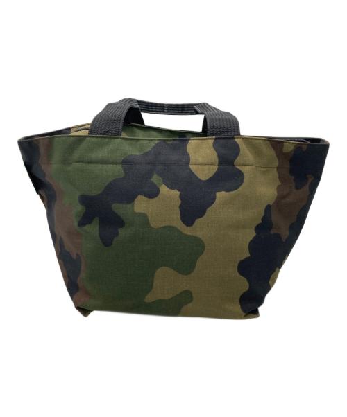 Herve Chapelier（エルベシャプリエ）Herve Chapelier (エルベシャプリエ) 迷彩舟形トートバッグ カーキ×ブラウンの古着・服飾アイテム