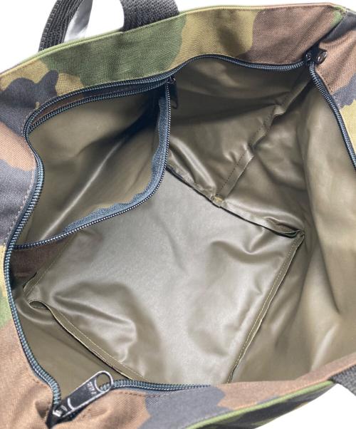 Herve Chapelier（エルベシャプリエ）Herve Chapelier (エルベシャプリエ) 迷彩舟形トートバッグ カーキ×ブラウンの古着・服飾アイテム