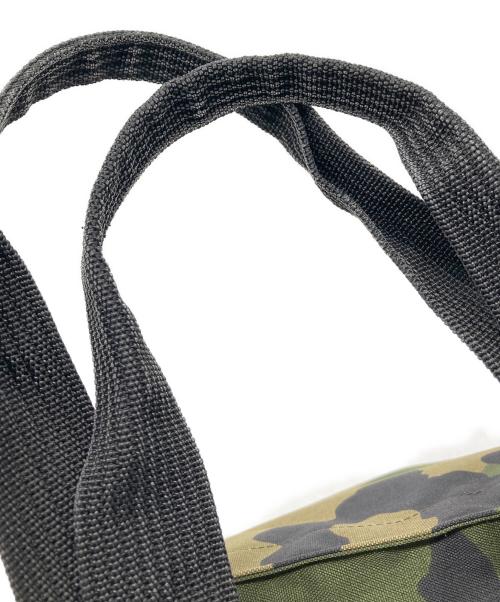 Herve Chapelier（エルベシャプリエ）Herve Chapelier (エルベシャプリエ) 迷彩舟形トートバッグ カーキ×ブラウンの古着・服飾アイテム