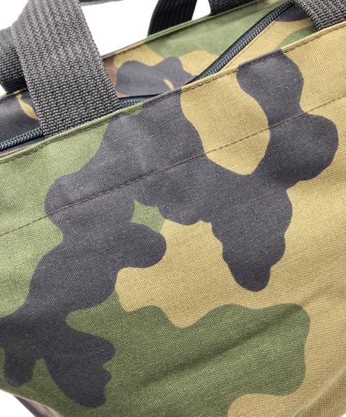 Herve Chapelier（エルベシャプリエ）Herve Chapelier (エルベシャプリエ) 迷彩舟形トートバッグ カーキ×ブラウンの古着・服飾アイテム