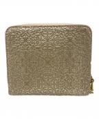 TREASURE TOPKAPIトレジャートプカピ）の古着「エンボスレザー ラウンド二つ折り財布」｜ゴールド