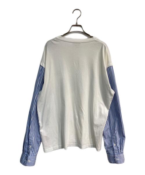 MARNI（マルニ）MARNI (マルニ) ダメージ加工ドッキングカットソー　　HUMU0252QX ホワイト×ブルー サイズ:48の古着・服飾アイテム