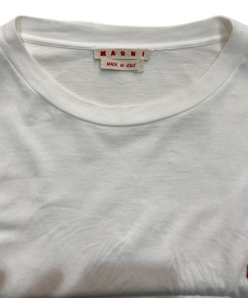 MARNI（マルニ）MARNI (マルニ) ダメージ加工ドッキングカットソー　　HUMU0252QX ホワイト×ブルー サイズ:48の古着・服飾アイテム