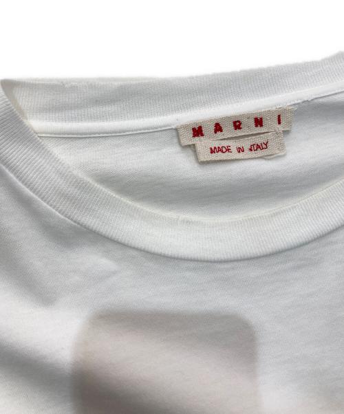 MARNI（マルニ）MARNI (マルニ) ダメージ加工ドッキングカットソー　　HUMU0252QX ホワイト×ブルー サイズ:48の古着・服飾アイテム