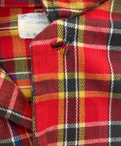 OSH KOSH（オシュコシュ）OSH KOSH (オシュコシュ) チェックシャツ　60～70’s レッド サイズ:XLの古着・服飾アイテム