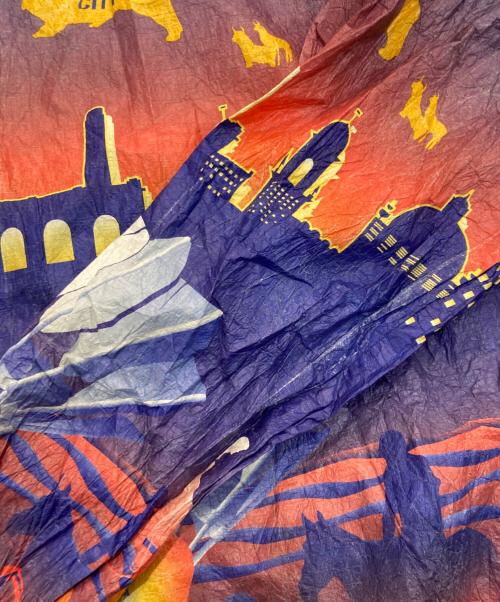 LESLIE JORDAN（レスリージョーダン）LESLIE JORDAN (レスリージョーダン) ペパージャケット　800-935-3343　USA製  ブルー サイズ:XLの古着・服飾アイテム