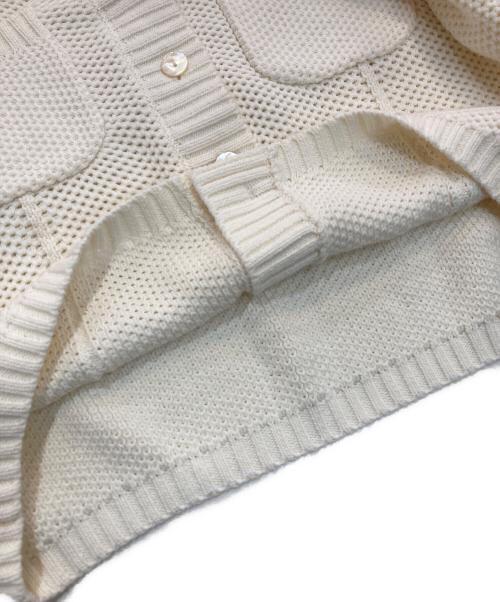 L'AUBE BLANC（ローブ ブラン）L'AUBE BLANC (ローブ ブラン) Basket Knit Cardigan　23SP-09 ホワイト サイズ:Freeの古着・服飾アイテム