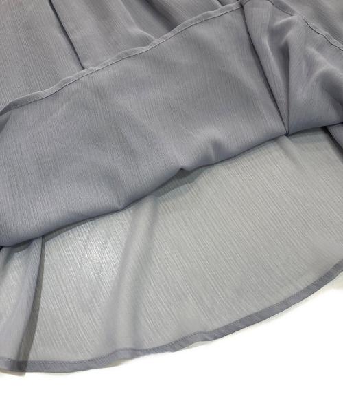 L'AUBE BLANC（ローブ ブラン）L'AUBE BLANC (ローブ ブラン) Ruffle chiffon Blouse　24SP-18 ブルー サイズ:Freeの古着・服飾アイテム