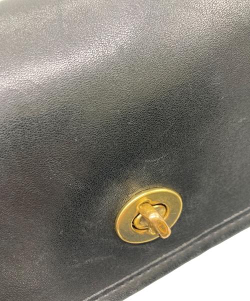 COACH（コーチ）COACH (コーチ) レザーショルダーバッグ ブラックの古着・服飾アイテム