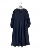 ADOREアドーア）の古着「ドライクロス Aライン ワンピース　531-9140303」｜ネイビー
