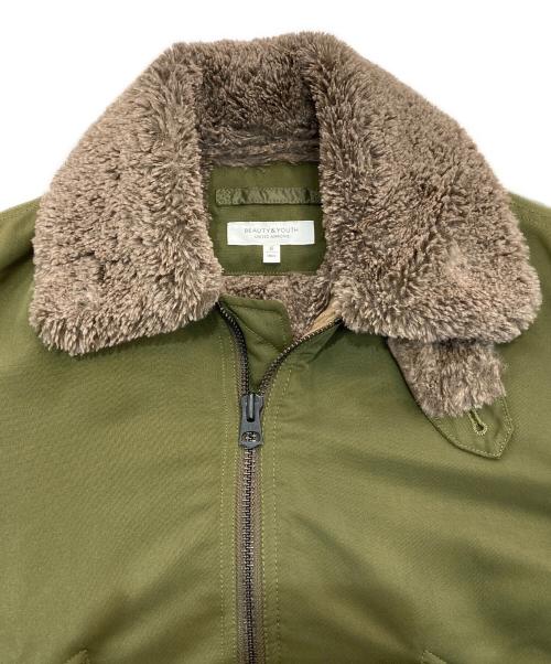 BEAUTY&YOUTH（ビューティーアンドユース）BEAUTY&YOUTH (ビューティーアンドユース) カルゼ ファー MA-1　1225-199-7877 カーキ サイズ:Sの古着・服飾アイテム
