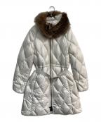 COACHコーチ）の古着「ラクーンファーキルティングダウンコート」｜アイボリー