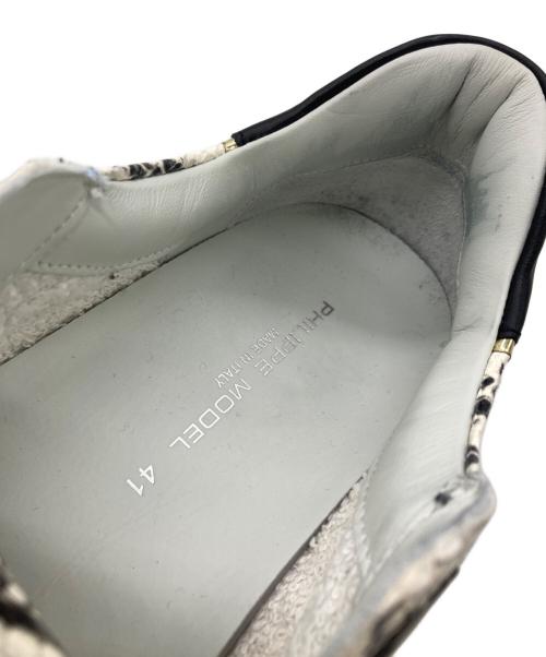 PHILIPPE MODEL（フィリップ モデル）PHILIPPE MODEL (フィリップ モデル) パイソン柄スニーカー ベージュ サイズ:41の古着・服飾アイテム