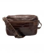 GUCCIグッチ）の古着「クロコレザーショルダーバッグ」｜ブラウン