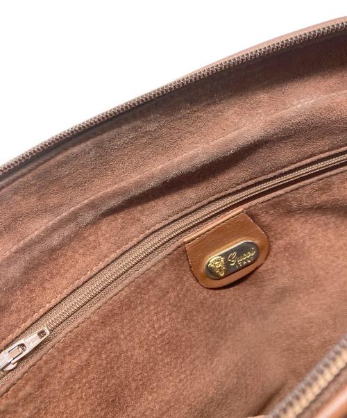 GUCCI（グッチ）GUCCI (グッチ) クロコレザーショルダーバッグ ブラウンの古着・服飾アイテム