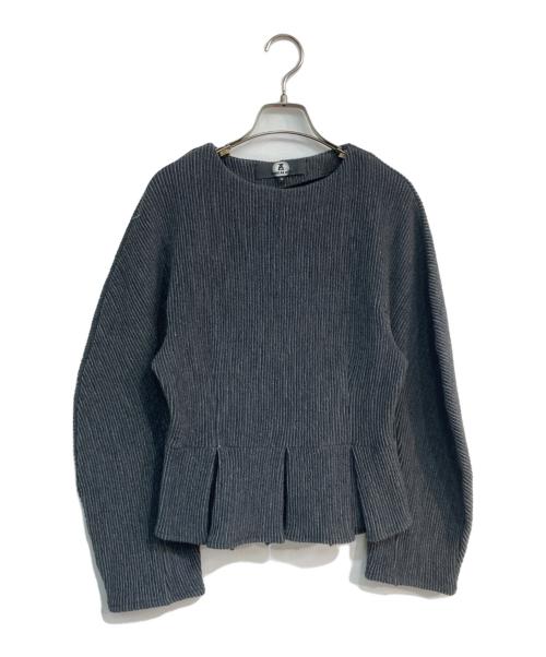 ANREALAGE（アンリアレイジ）ANREALAGE (アンリアレイジ) 裾タックリブニット グレー サイズ:36の古着・服飾アイテム