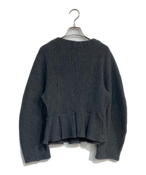 ANREALAGE（アンリアレイジ）ANREALAGE (アンリアレイジ) 裾タックリブニット グレー サイズ:36の古着・服飾アイテム
