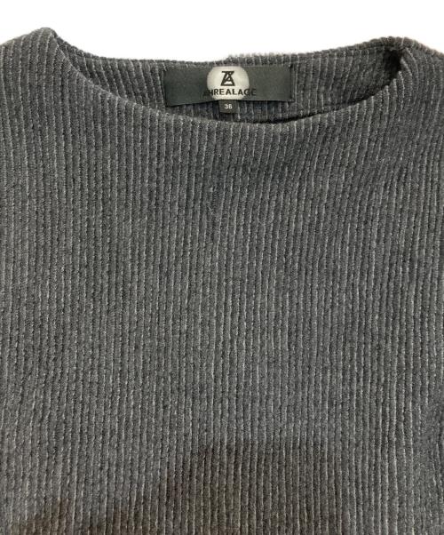 ANREALAGE（アンリアレイジ）ANREALAGE (アンリアレイジ) 裾タックリブニット グレー サイズ:36の古着・服飾アイテム