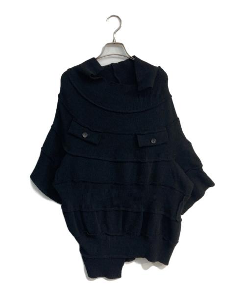 Y's（ワイズ）Y's (ワイズ) パッチワークデザインアシンメトリーニット　 23AW 　YJ-T96-163 ブラック サイズ:2の古着・服飾アイテム