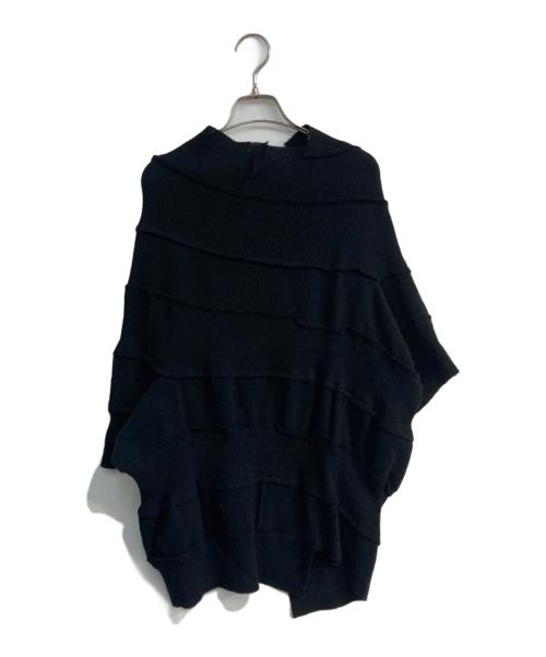 Y's（ワイズ）Y's (ワイズ) パッチワークデザインアシンメトリーニット　 23AW 　YJ-T96-163 ブラック サイズ:2の古着・服飾アイテム
