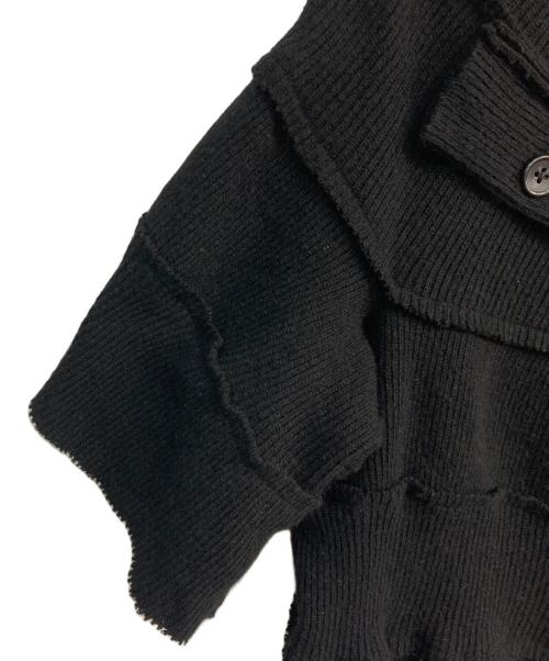 Y's（ワイズ）Y's (ワイズ) パッチワークデザインアシンメトリーニット　 23AW 　YJ-T96-163 ブラック サイズ:2の古着・服飾アイテム