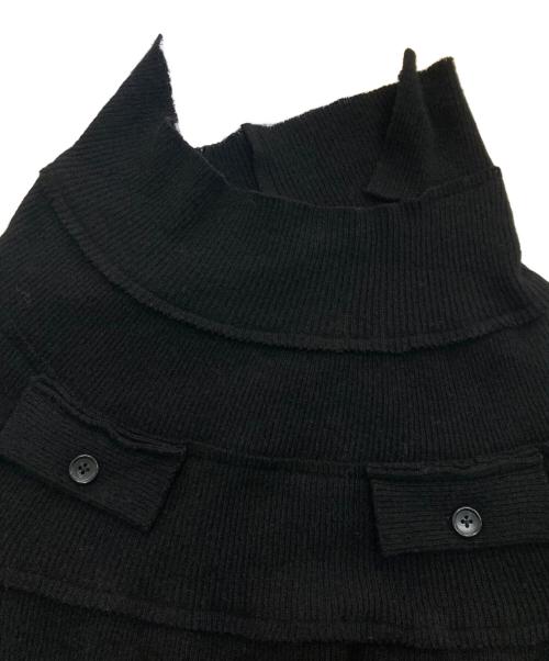 Y's（ワイズ）Y's (ワイズ) パッチワークデザインアシンメトリーニット　 23AW 　YJ-T96-163 ブラック サイズ:2の古着・服飾アイテム