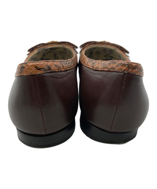 GUCCI（グッチ）GUCCI (グッチ) リボンレザーパンプス ブラウン サイズ:36.5の古着・服飾アイテム