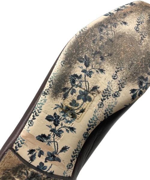 GUCCI（グッチ）GUCCI (グッチ) リボンレザーパンプス ブラウン サイズ:36.5の古着・服飾アイテム