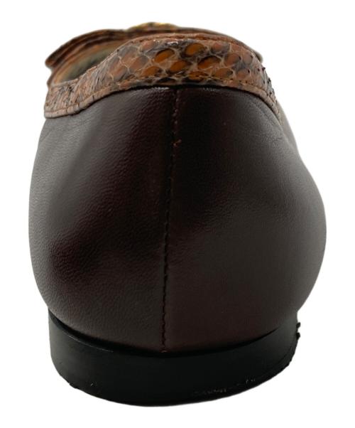 GUCCI（グッチ）GUCCI (グッチ) リボンレザーパンプス ブラウン サイズ:36.5の古着・服飾アイテム