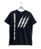 NEIGHBORHOODネイバーフッド）の古着「サンダーボルト両面ロゴTシャツ」｜ブラック