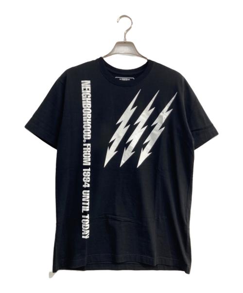 NEIGHBORHOOD（ネイバーフッド）NEIGHBORHOOD (ネイバーフッド) サンダーボルト両面ロゴTシャツ ブラック サイズ:Ⅿの古着・服飾アイテム