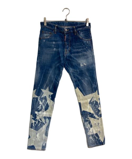 DSQUARED2（ディースクエアード）DSQUARED2 (ディースクエアード) スタースキニーデニムパンツ 17SS　S74LB0093 インディゴ サイズ:44の古着・服飾アイテム