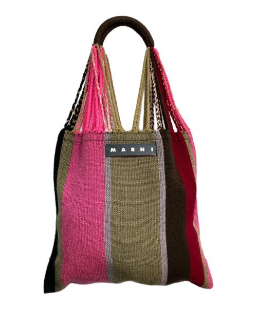 MARNI（マルニ）MARNI (マルニ) MARNI MARKET HAMMOCK BAG ブラウン×ピンクの古着・服飾アイテム