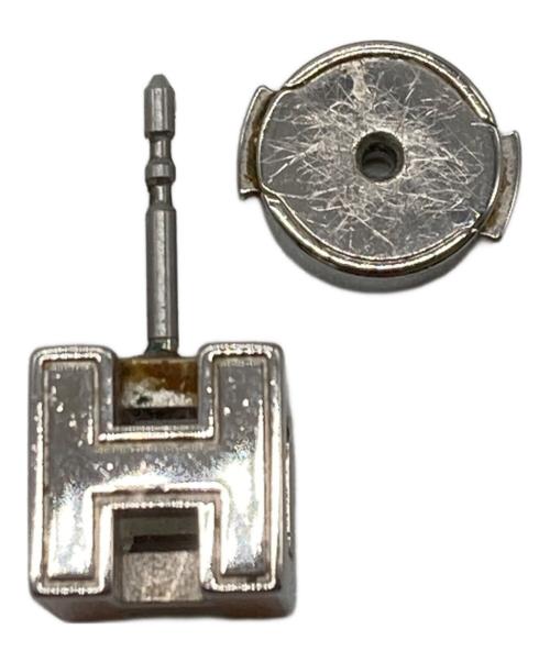 HERMES（エルメス）HERMES (エルメス) カージュドアッシュ Hキューブ ピアス オレンジ×シルバーの古着・服飾アイテム