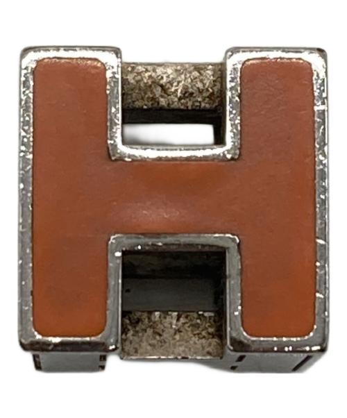 HERMES（エルメス）HERMES (エルメス) ペンダントトップ カージュドアッシュ Hキューブ オレンジ×シルバーの古着・服飾アイテム