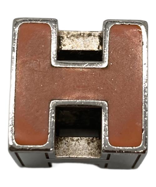 HERMES（エルメス）HERMES (エルメス) ペンダントトップ カージュドアッシュ Hキューブ オレンジ×シルバーの古着・服飾アイテム