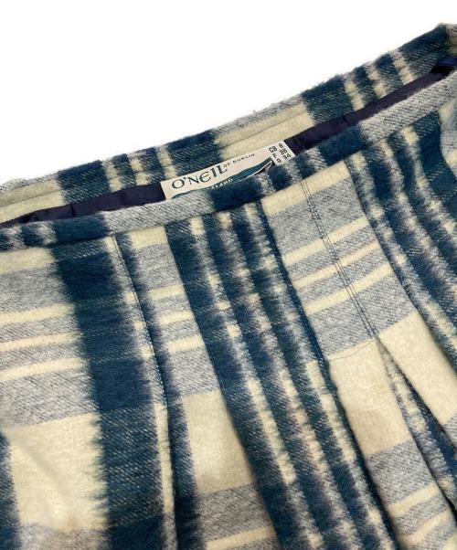 O'NEIL OF DUBLIN（オニールオブダブリン）O'NEIL OF DUBLIN (オニールオブダブリン) SOFT PLEAT SKIRT　24769 グリーン×アイボリー サイズ:36の古着・服飾アイテム