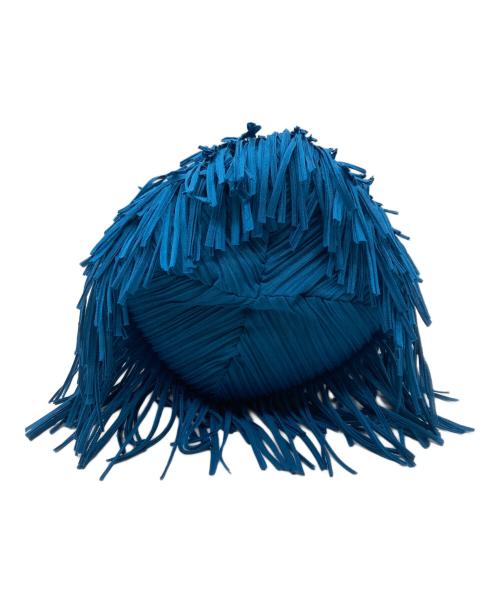 PLEATS PLEASE（プリーツプリーズ）PLEATS PLEASE (プリーツプリーズ) プリーツフリンジ巾着バッグ ブルーの古着・服飾アイテム