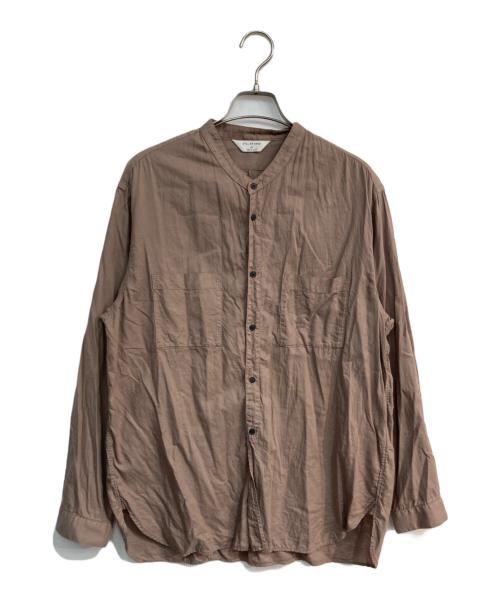 STILL BY HAND（スティルバイハンド）STILL BY HAND (スティルバイハンド) シルク混両胸ポケットバンドカラーシャツ　SH03221 ブラウン サイズ:48の古着・服飾アイテム