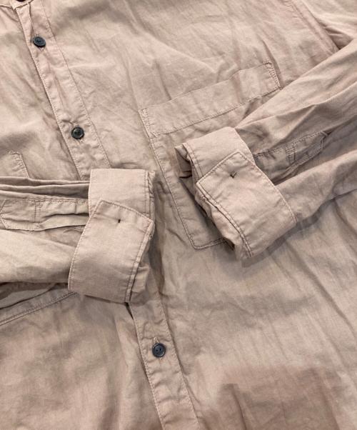 STILL BY HAND（スティルバイハンド）STILL BY HAND (スティルバイハンド) シルク混両胸ポケットバンドカラーシャツ　SH03221 ブラウン サイズ:48の古着・服飾アイテム