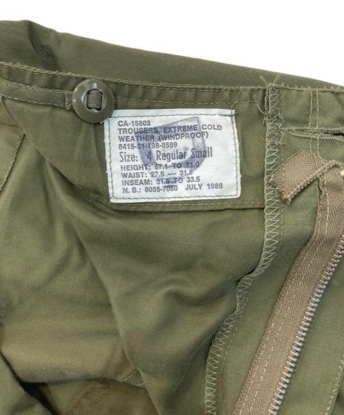 Canadian Army（カナダ軍）CANADIAN ARMY (カナディアンアーミー) OVER PANTS WINDPROOF　88年製　8415-21-798-8599 カーキ サイズ:4の古着・服飾アイテム