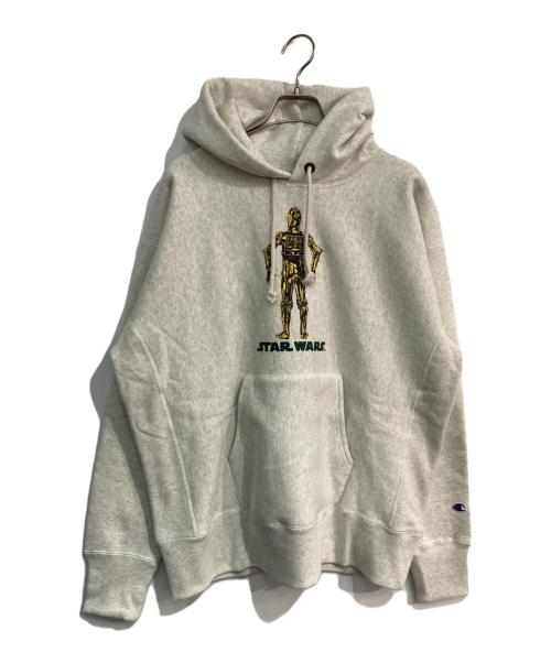Champion REVERSE WEAVE（チャンピオン リバース ウィーブ）Champion REVERSE WEAVE (チャンピオン リバース ウィーブ) STAR WARS (スターウォーズ) プルオーバーパーカー　C8-A137 グレー サイズ:Lの古着・服飾アイテム
