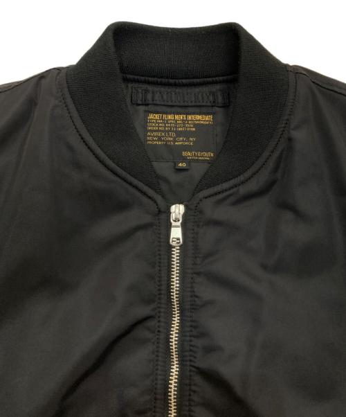 BEAUTY&YOUTH（ビューティーアンドユース）BEAUTY&YOUTH (ビューティーアンドユース) AVIREX (アヴィレックス) 別注 MA-1 フライトジャケット　6122162 ブラック サイズ:40の古着・服飾アイテム