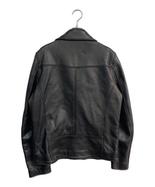 novotel ROBERTO MASSINI（ノボペルロベルトマッシーニ）novotel ROBERTO MASSINI (ノボペルロベルトマッシーニ) ライダースレザージャケット ブラック サイズ:52の古着・服飾アイテム