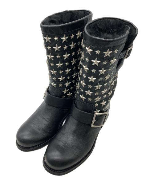 JIMMY CHOO（ジミーチュウ）JIMMY CHOO (ジミーチュウ) スタッズレザーブーツ　BIKER BLI ブラック サイズ:36の古着・服飾アイテム
