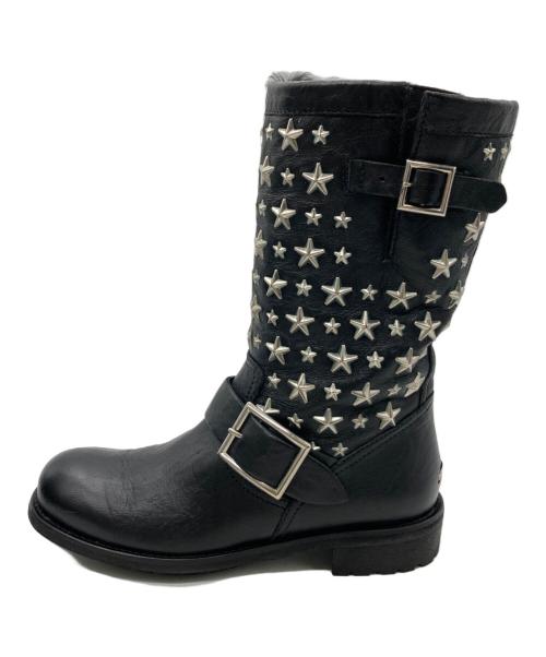 JIMMY CHOO（ジミーチュウ）JIMMY CHOO (ジミーチュウ) スタッズレザーブーツ　BIKER BLI ブラック サイズ:36の古着・服飾アイテム