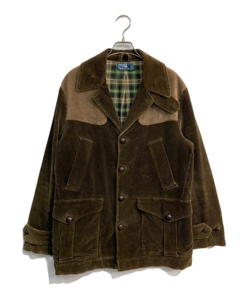 POLO RALPH LAUREN（ポロ・ラルフローレン）POLO RALPH LAUREN (ポロ・ラルフローレン) 太畝コーデュロイ レザー切替ジャケット ブラウン サイズ:Lの古着・服飾アイテム