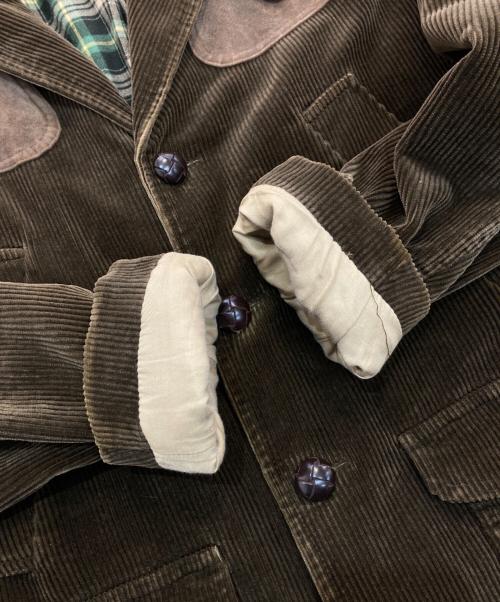 POLO RALPH LAUREN（ポロ・ラルフローレン）POLO RALPH LAUREN (ポロ・ラルフローレン) 太畝コーデュロイ レザー切替ジャケット ブラウン サイズ:Lの古着・服飾アイテム
