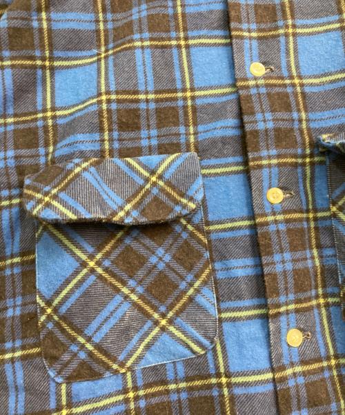 BRENT（ブレント）BRENT (ブレント) ヴィンテージプリントネルシャツ ブルー サイズ:Lの古着・服飾アイテム