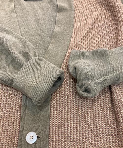 RRL（ダブルアールエル）RRL (ダブルアールエル) コットンリネンニットカーディガン ブラウン×カーキ サイズ:Lの古着・服飾アイテム